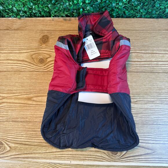 NWT 32 Degrees Heat Dog Jacket Reflective Stripe Large Red Black Sz Medium - Picture 4 of 7